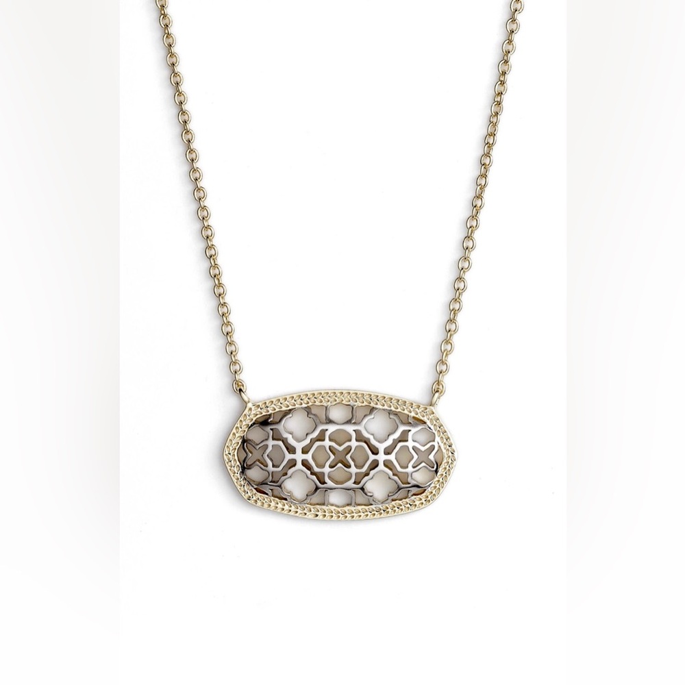 NWT Kendra Scott - Dollie Pendant Necklace - Gold Plated / Rhodium Filigree